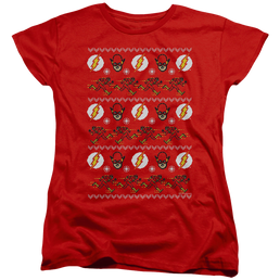 Flash, The The Flash Ugly Christmas Sweater - Women's T-Shirt Women's T-Shirt The Flash   