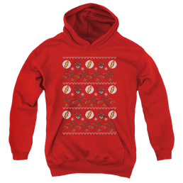 Flash, The The Flash Ugly Christmas Sweater - Youth Hoodie Youth Hoodie (Ages 8-12) The Flash   