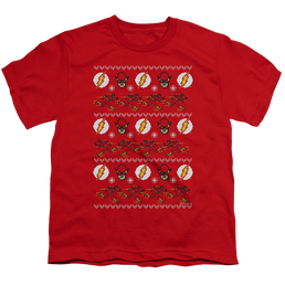 Flash, The The Flash Ugly Christmas Sweater - Youth T-Shirt Youth T-Shirt (Ages 8-12) The Flash   
