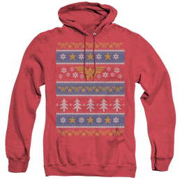 Wonder Woman Wonder Woman Christmas Sweater - Heather Pullover Hoodie Heather Pullover Hoodie Wonder Woman   