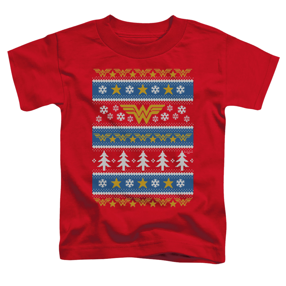 Wonder Woman Wonder Woman Christmas Sweater - Toddler T-Shirt Toddler T-Shirt Wonder Woman   