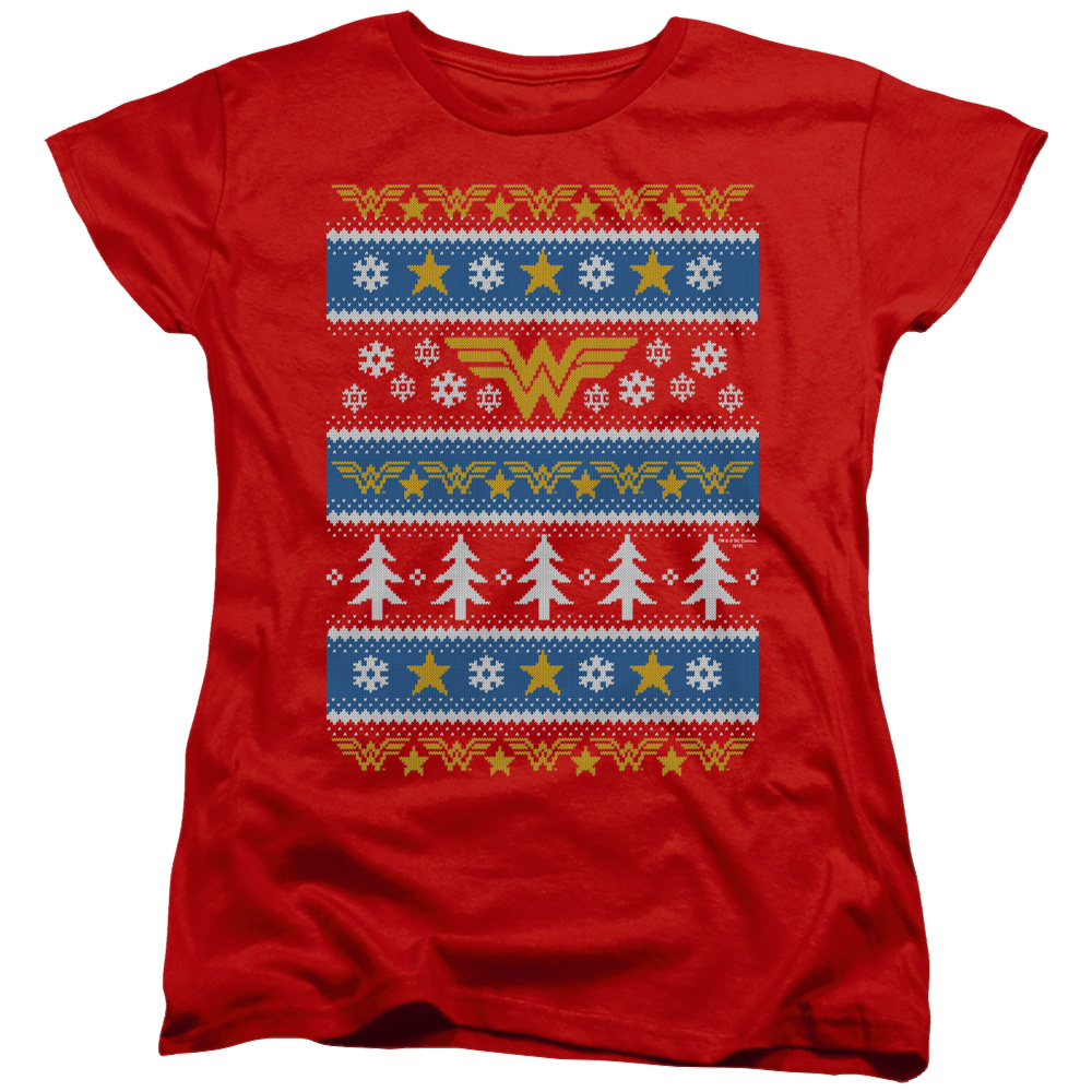 Wonder Woman Wonder Woman Christmas Sweater - Women's T-Shirt Women's T-Shirt Wonder Woman   