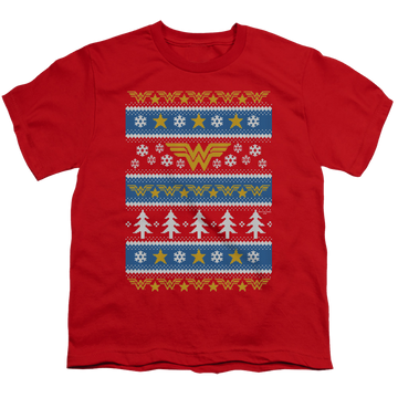 Wonder Woman Wonder Woman Christmas Sweater - Youth T-Shirt Youth T-Shirt (Ages 8-12) Wonder Woman   