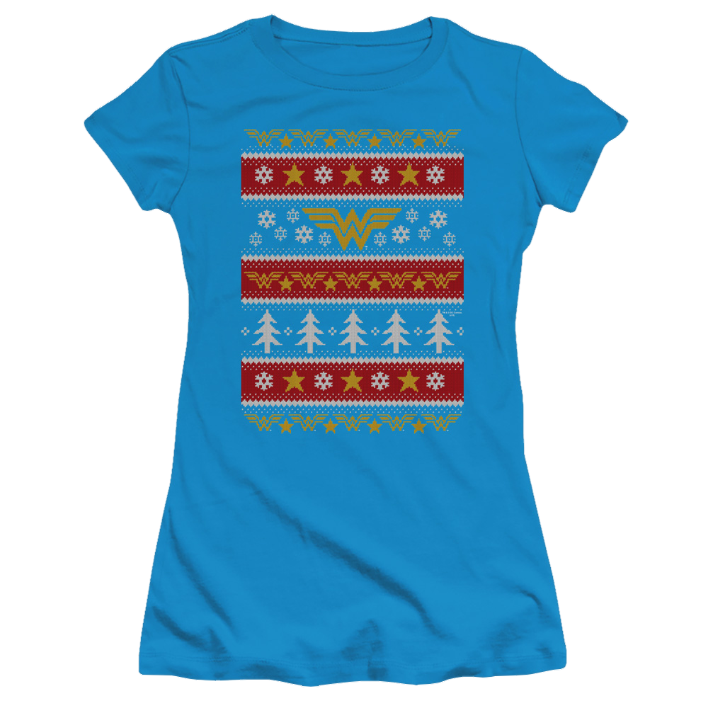 Wonder Woman Wonder Woman Christmas Sweater - Juniors T-Shirt Juniors T-Shirt Wonder Woman   