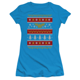 Wonder Woman Wonder Woman Christmas Sweater - Juniors T-Shirt Juniors T-Shirt Wonder Woman   