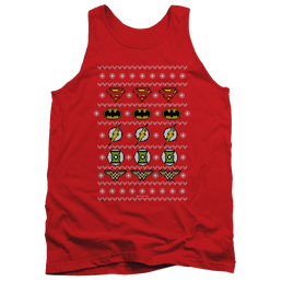 Justice League Justice Shields Christmas Sweater - Men's Tank Top Men's Tank Justice League   