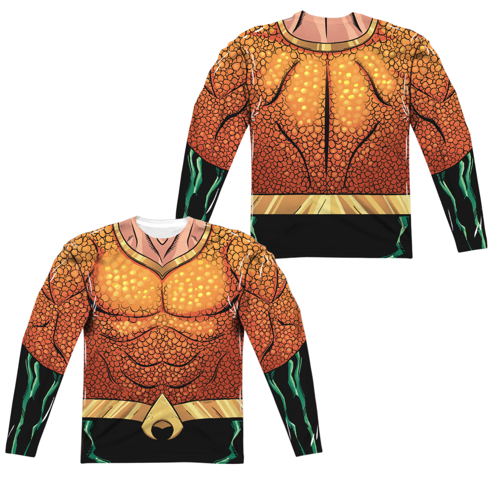 Aquaman Aquaman Rebirth Uniform (Front/Back Print) - Men's All-Over Print Long Sleeve Men's All-Over Print Long Sleeve Aquaman   