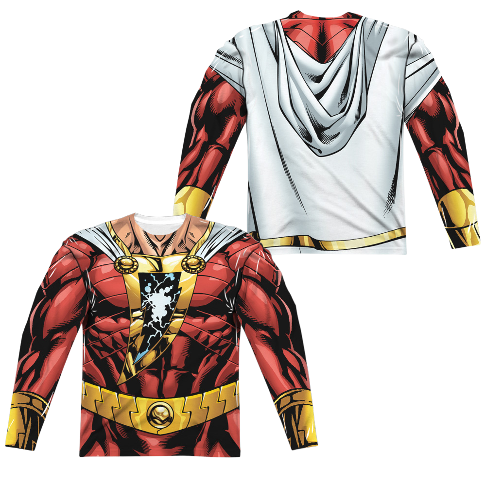 Justice League Shazam Uniform Men's All-Over Print Long Sleeve T-Shirt Men's All-Over Print Long Sleeve Shazam   