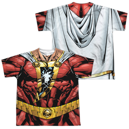 Shazam Shazam Uniform (Front/Back Print) - Youth All-Over Print T-Shirt Youth All-Over Print T-Shirt (Ages 8-12) Shazam   
