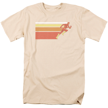 Cream men's regular fit t-shirt with Flash Retro Bars graphic