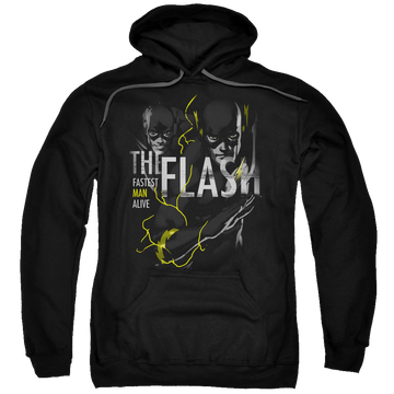 Black pullover hoodie with The Flash Bold Flash graphic