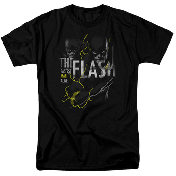 Black men's regular fit t-shirt with The Flash Bold Flash graphic