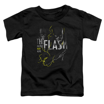Black toddler t-shirt with The Flash Bold Flash graphic