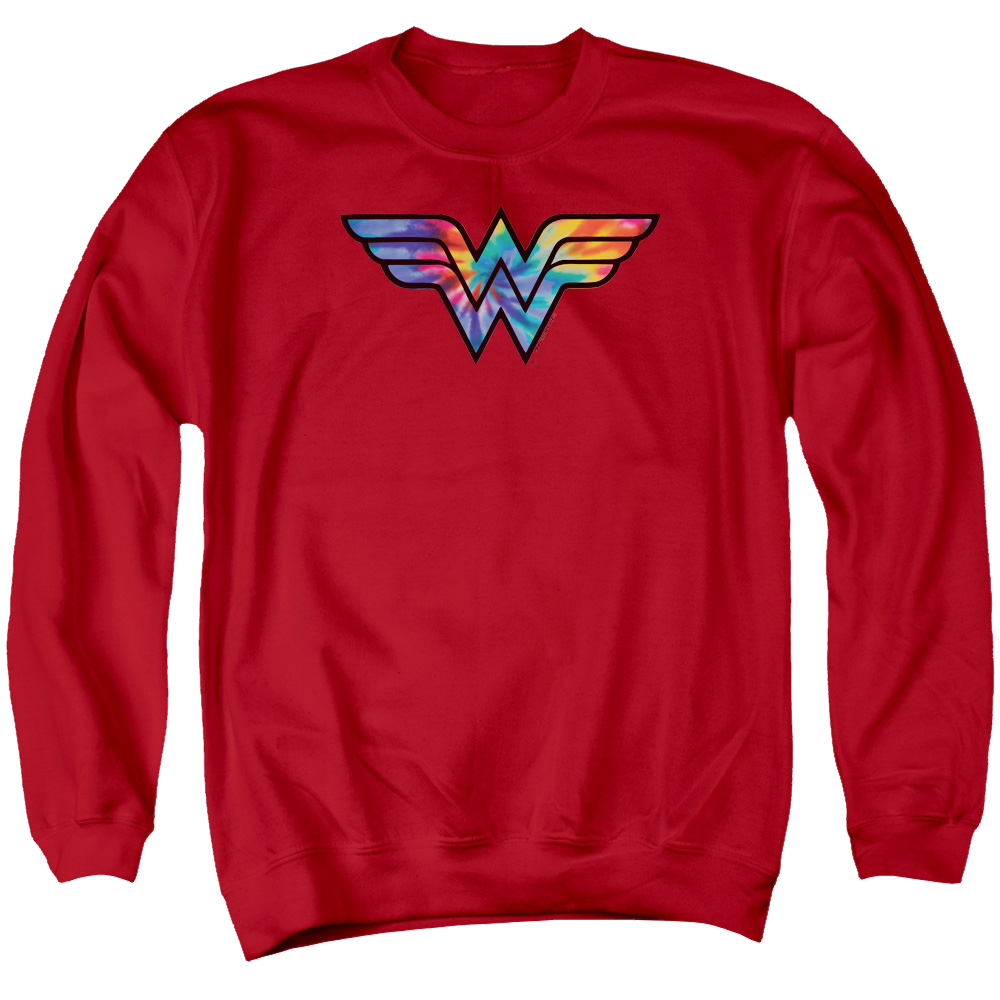 Wonder Woman Wonder Woman Tie Dye Logo - Men's Crewneck Sweatshirt Men's Crewneck Sweatshirt Wonder Woman   