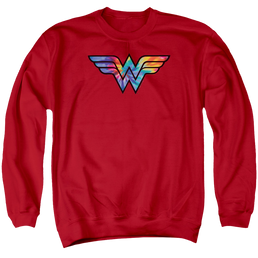 Wonder Woman Wonder Woman Tie Dye Logo - Men's Crewneck Sweatshirt Men's Crewneck Sweatshirt Wonder Woman   