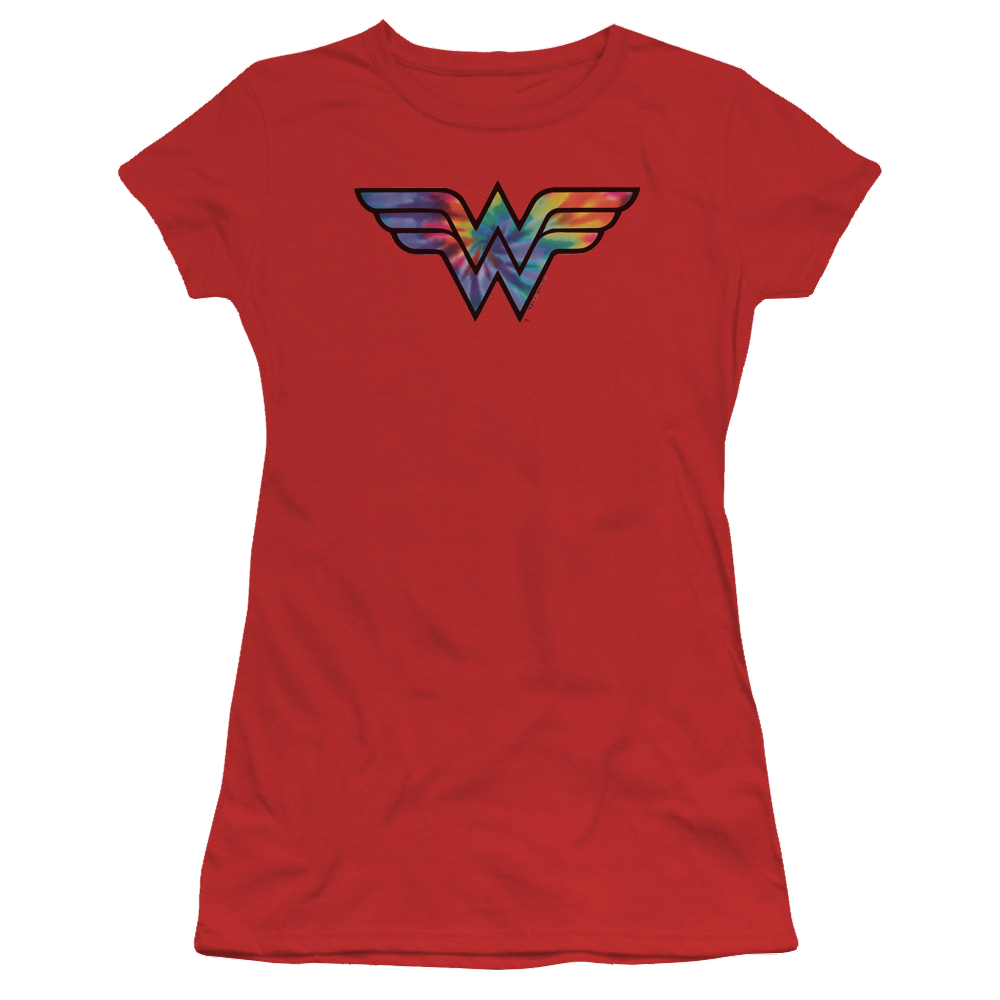 Wonder Woman Wonder Woman Tie Dye Logo - Juniors T-Shirt Juniors T-Shirt Wonder Woman   