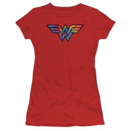 Wonder Woman Wonder Woman Tie Dye Logo - Juniors T-Shirt Juniors T-Shirt Wonder Woman   