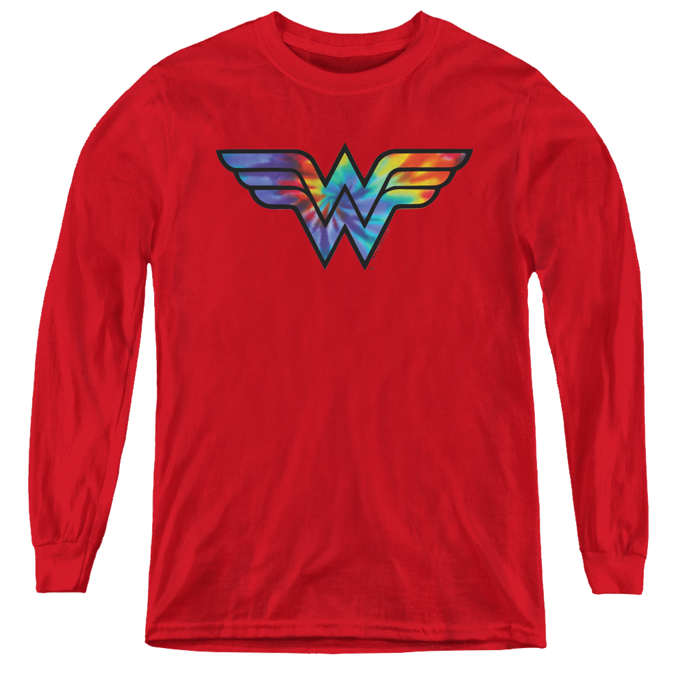 Wonder Woman Wonder Woman Tie Dye Logo - Youth Long Sleeve T-Shirt Youth Long Sleeve T-Shirt Wonder Woman   