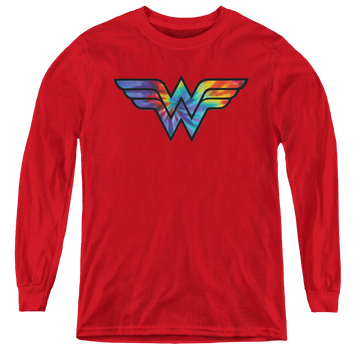 Wonder Woman Wonder Woman Tie Dye Logo - Youth Long Sleeve T-Shirt Youth Long Sleeve T-Shirt Wonder Woman   