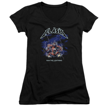 Flash, The Run The Lightning - Juniors V-Neck T-Shirt Juniors V-Neck T-Shirt The Flash   