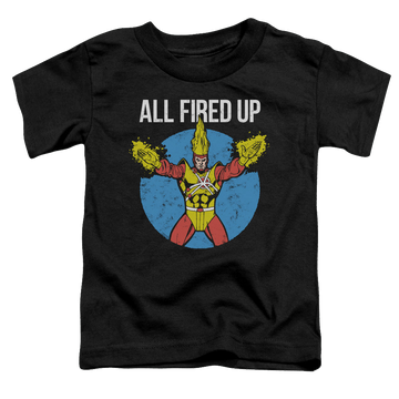 Black toddler t-shirt with Firestorms Party graphic