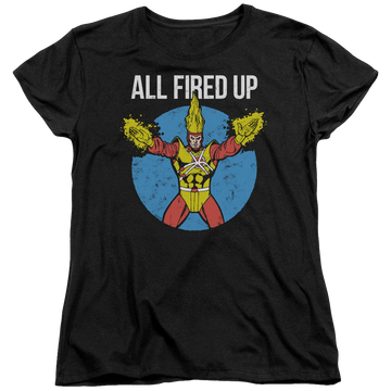 Black women's t-shirt with Firestorms Party graphic