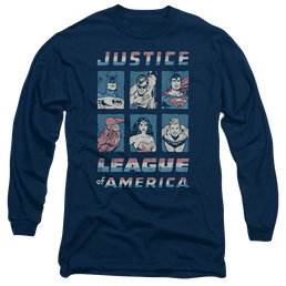 Justice League American League Men's Long Sleeve T-Shirt Men's Long Sleeve T-Shirt Justice League   