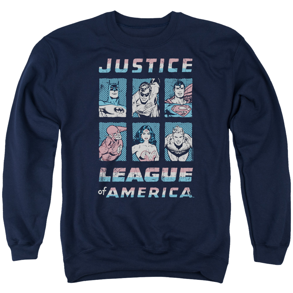 Justice League American League Men's Crewneck Sweatshirt Men's Crewneck Sweatshirt Justice League   