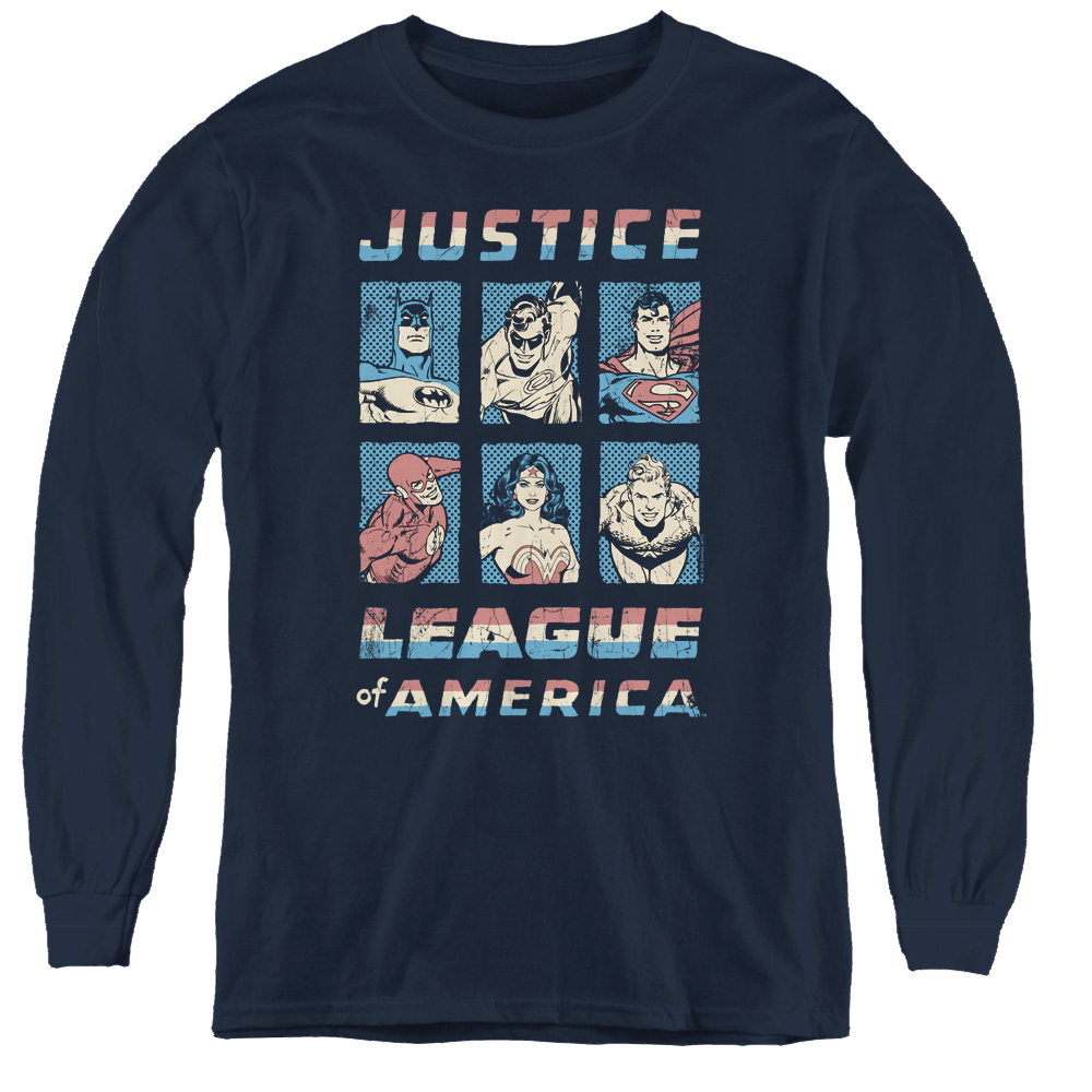 Justice League American League - Youth Long Sleeve T-Shirt Youth Long Sleeve T-Shirt Justice League   