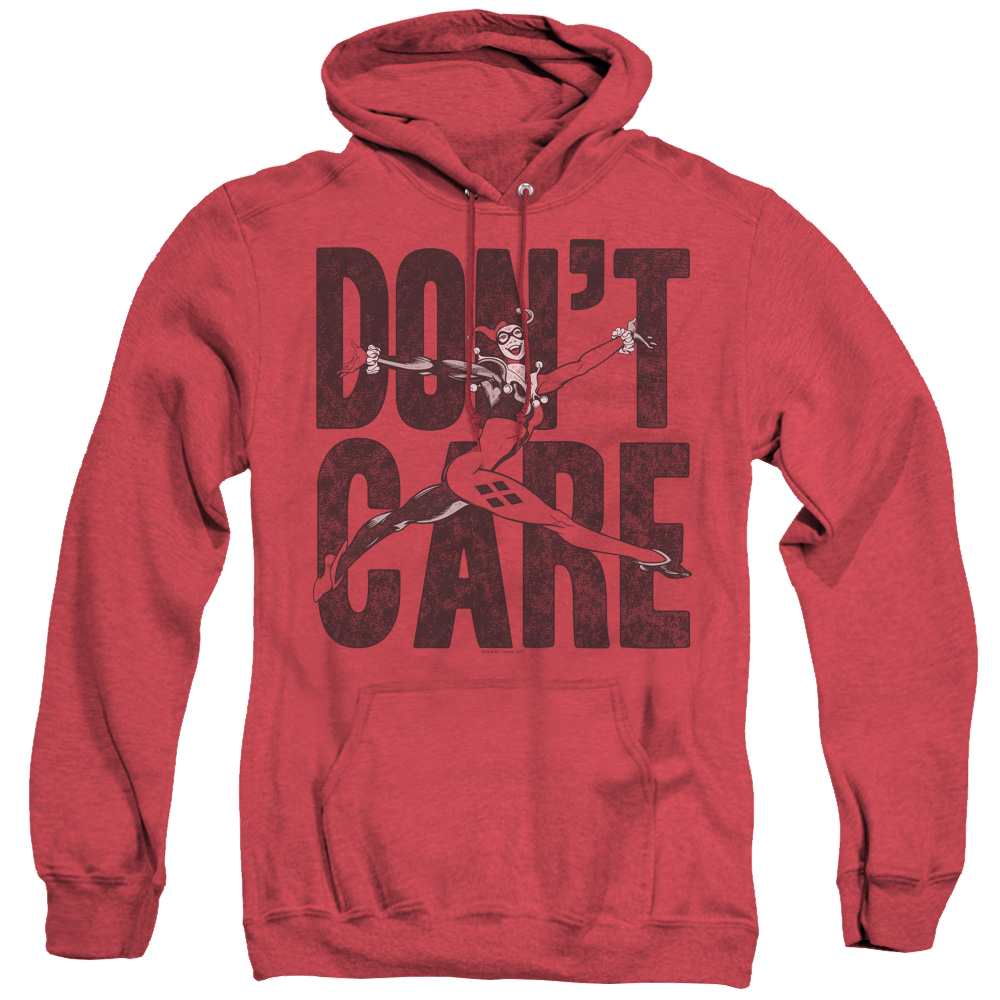 Harley Quinn Don’T Care - Heather Pullover Hoodie Heather Pullover Hoodie Harley Quinn   