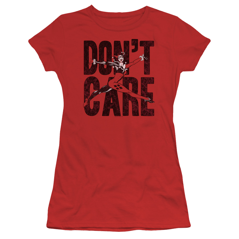 Harley Quinn Don’T Care - Juniors T-Shirt Juniors T-Shirt Harley Quinn   