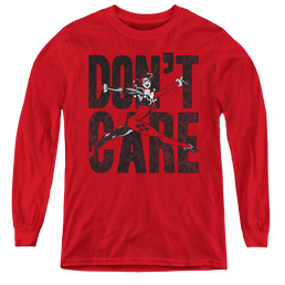 Harley Quinn Don’T Care - Youth Long Sleeve T-Shirt Youth Long Sleeve T-Shirt Harley Quinn   