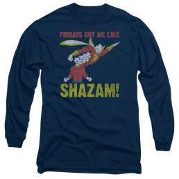 Justice League Fridays Got Me Like Men's Long Sleeve T-Shirt Men's Long Sleeve T-Shirt Shazam   