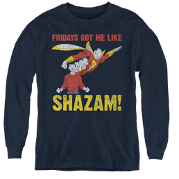 Shazam Fridays Got Me Like - Youth Long Sleeve T-Shirt Youth Long Sleeve T-Shirt Shazam   