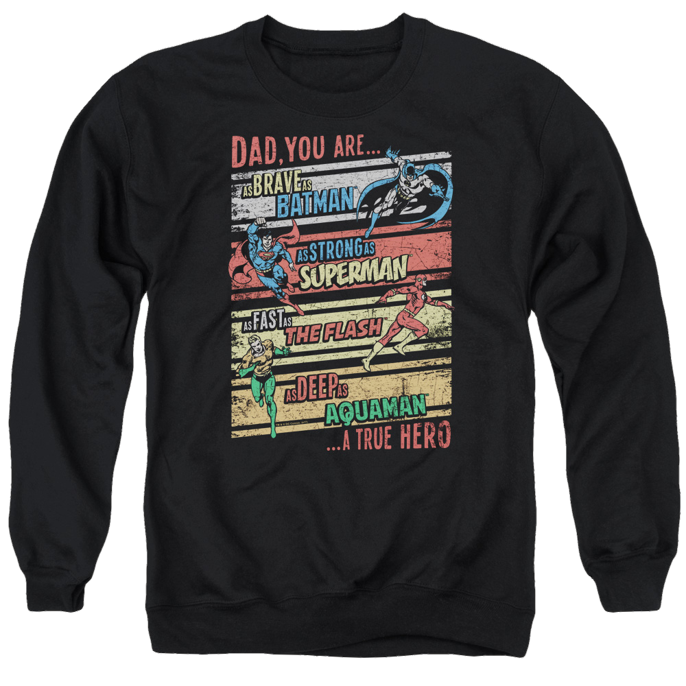 Justice League A True Hero Men's Crewneck Sweatshirt Men's Crewneck Sweatshirt Wonder Woman   