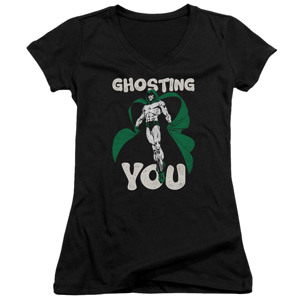Justice League Ghosting Juniors V-Neck T-Shirt Juniors V-Neck T-Shirt DC Comics   