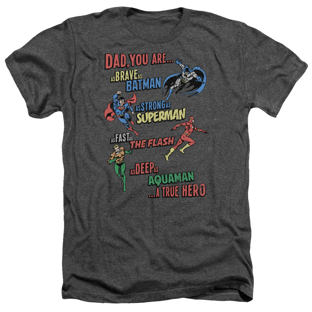 Justice League Dad Hero Men's Heather T-Shirt Men's Heather T-Shirt Justice League   