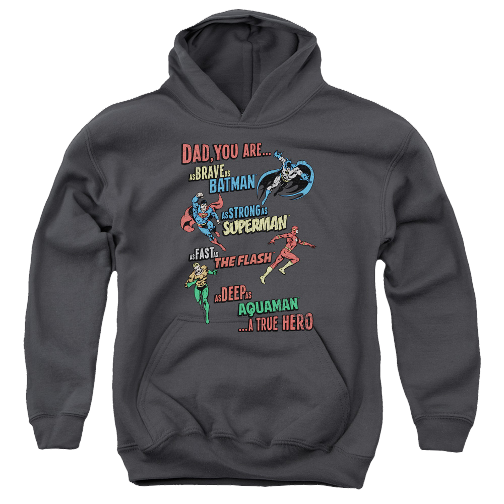 Justice League Dad Hero - Youth Hoodie Youth Hoodie (Ages 8-12) Justice League   
