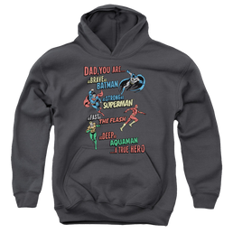 Justice League Dad Hero - Youth Hoodie Youth Hoodie (Ages 8-12) Justice League   