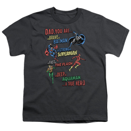 Justice League Dad Hero - Youth T-Shirt Youth T-Shirt (Ages 8-12) Justice League   
