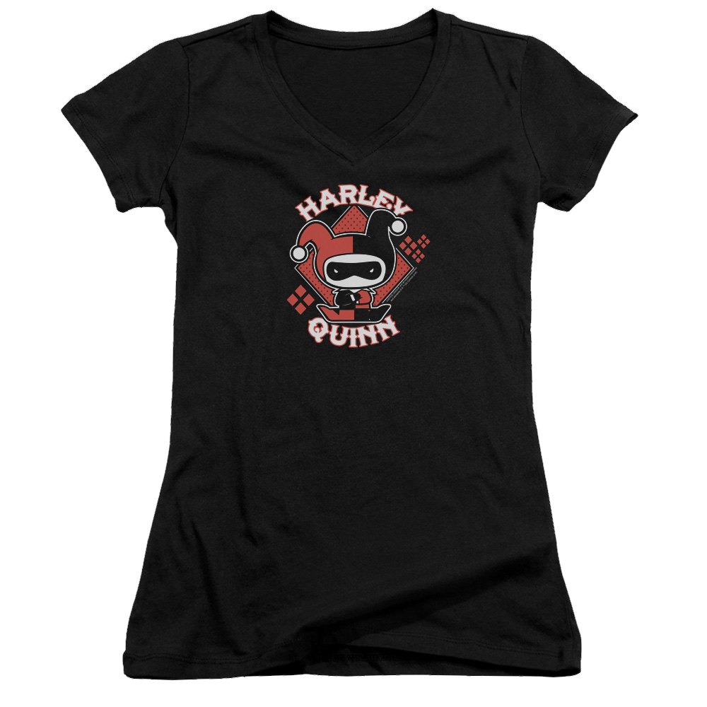 Harley Quinn Harley Chibi - Juniors V-Neck T-Shirt Juniors V-Neck T-Shirt Harley Quinn   