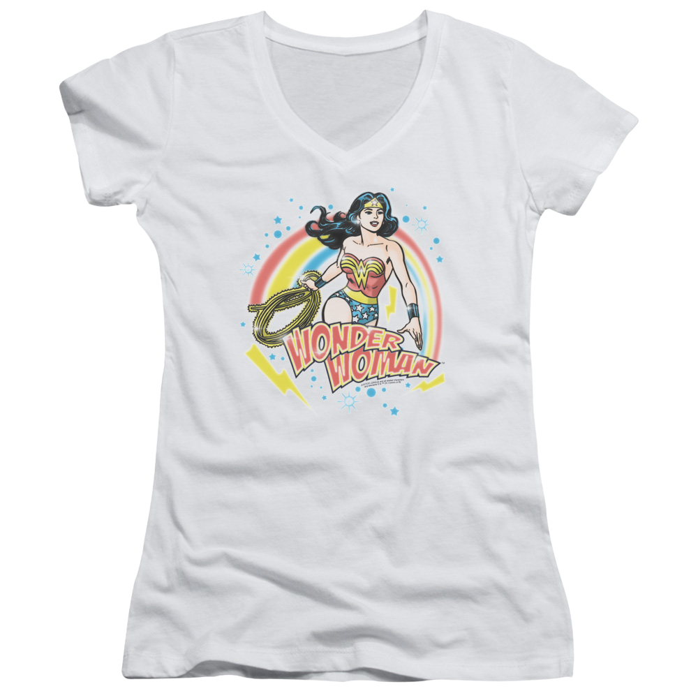 Wonder Woman Wonder Airbrush - Juniors V-Neck T-Shirt Juniors V-Neck T-Shirt Wonder Woman   