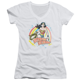 Wonder Woman Wonder Airbrush - Juniors V-Neck T-Shirt Juniors V-Neck T-Shirt Wonder Woman   