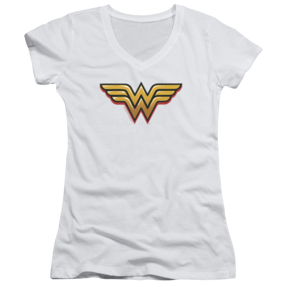 Wonder Woman Airbrush Ww - Juniors V-Neck T-Shirt Juniors V-Neck T-Shirt Wonder Woman   