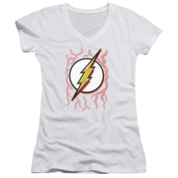 Flash, The Airbrush Bolt - Juniors V-Neck T-Shirt Juniors V-Neck T-Shirt The Flash   