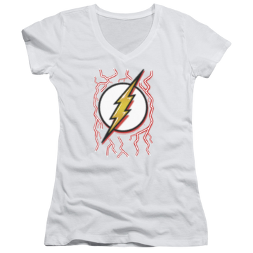Flash, The Airbrush Bolt - Juniors V-Neck T-Shirt Juniors V-Neck T-Shirt The Flash   