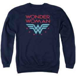 Wonder Woman Wonder Stars - Men's Crewneck Sweatshirt Men's Crewneck Sweatshirt Wonder Woman   
