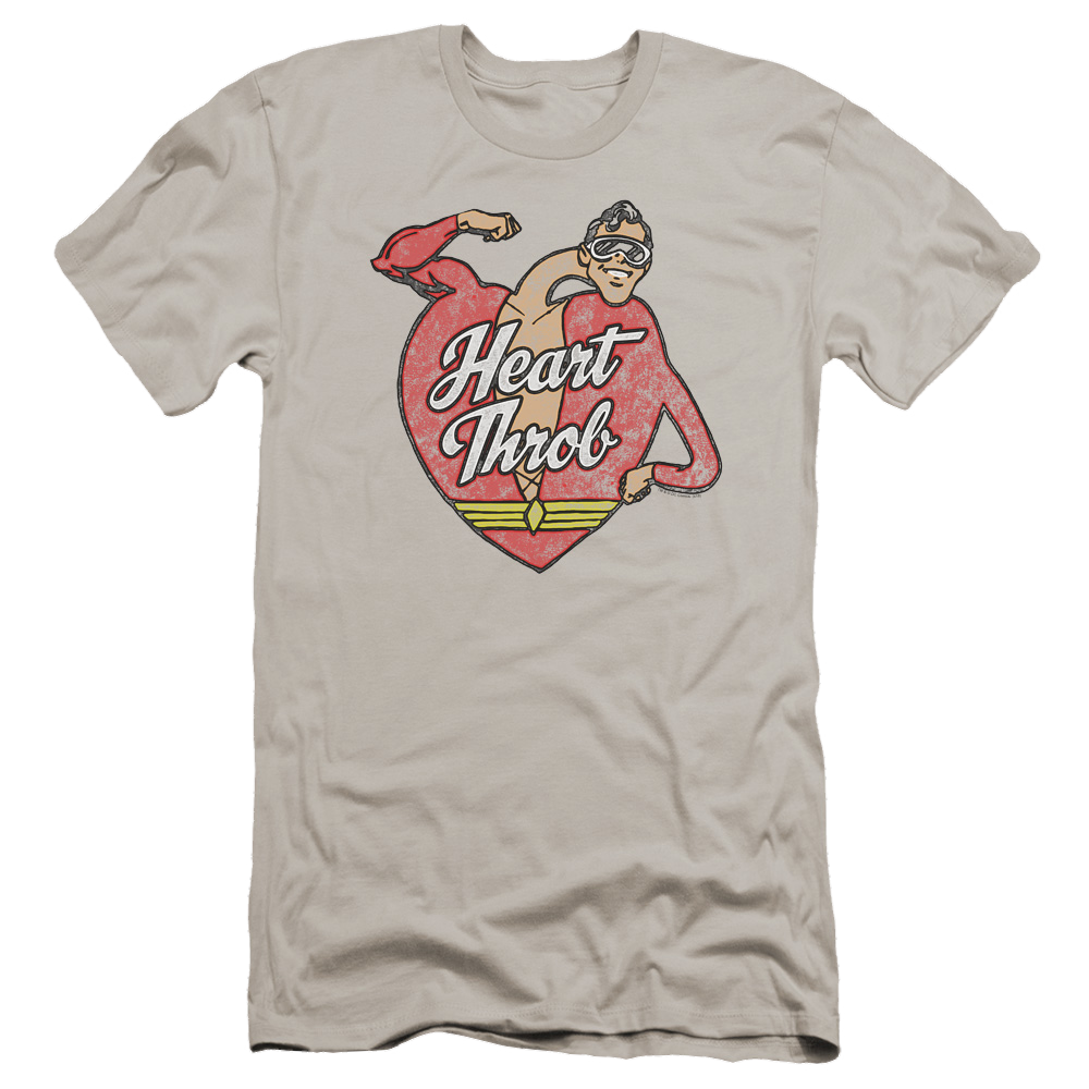 Justice League Heart Throb Men's Premium Slim Fit T-Shirt Men's Premium Slim Fit T-Shirt Plastic Man   