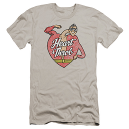 Justice League Heart Throb Men's Premium Slim Fit T-Shirt Men's Premium Slim Fit T-Shirt Plastic Man   
