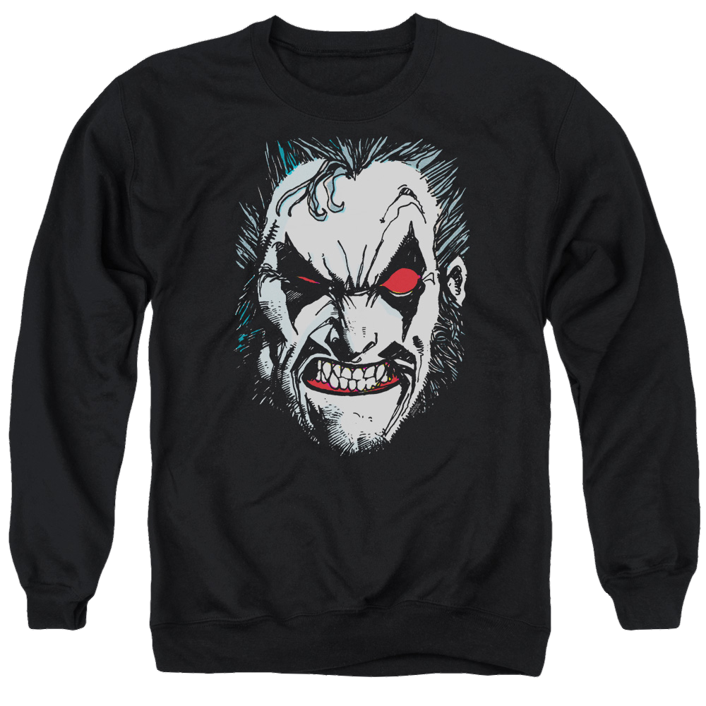 Justice League In Lo Face Men's Crewneck Sweatshirt Men's Crewneck Sweatshirt Lobo   